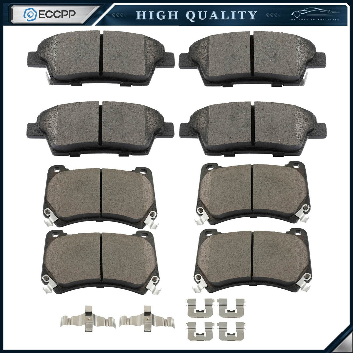 Front Rear Ceramic Brake Pads Fits 2010 2011-2014 Hyundal Genesis 4.6L 5.0L 6B93BC-57