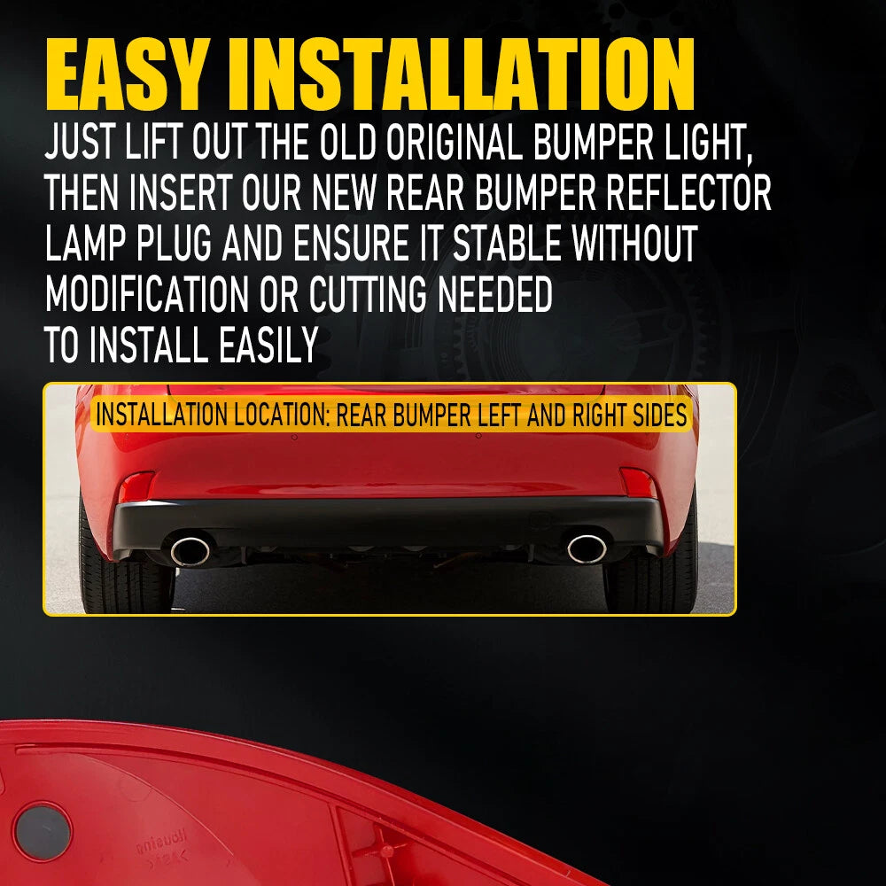 2X Rear Bumper Reflector Light Lamp LH RH For 2014-20 Lexus IS250 IS350 IS300 EA 6B93BC-57