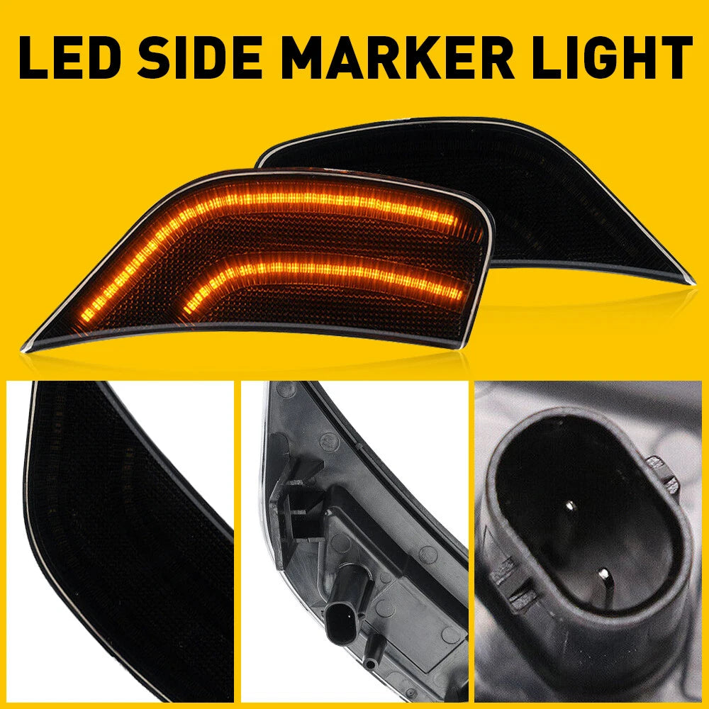 2X Amber Smoke LED Marker Side Light For 2021-23 Yukon GMC XL Denali ChevyTahoe 6B93BC-57