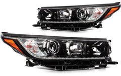 Pair Kit Headlights Assembly For 2017-2019 Toyota Highlander 3.5L Black Amber 6B93BC-57