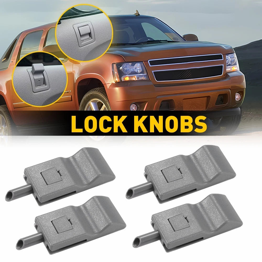 4PCS Door Lock Knobs Front/Rear For 2007-2014 Chevy Tahoe Suburban Silverado GMC 6B93BC-57