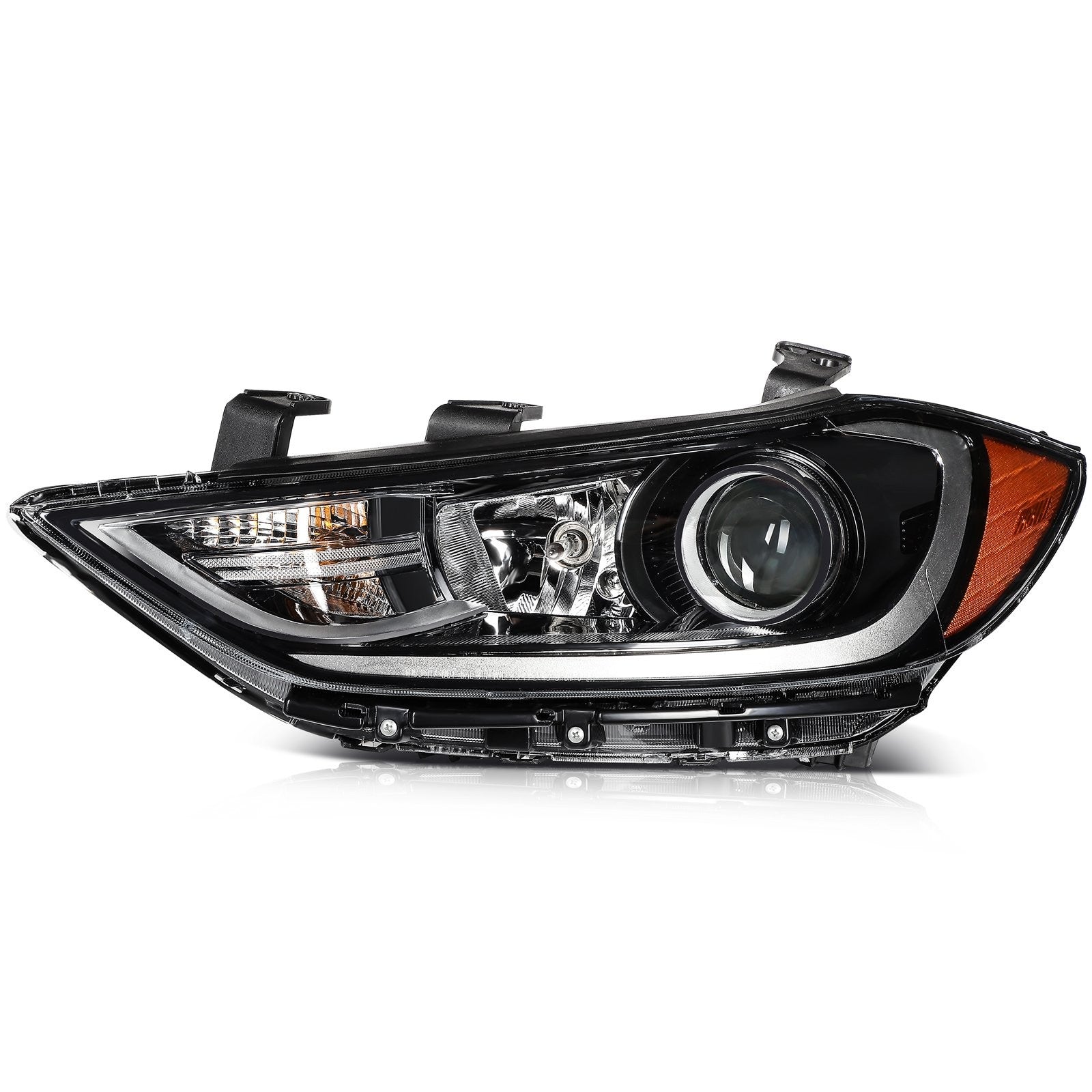 ECCPP Headlight Assembly For Hyundai Elantra 2017-2018 Driver Left Side Black 6B93BC-57