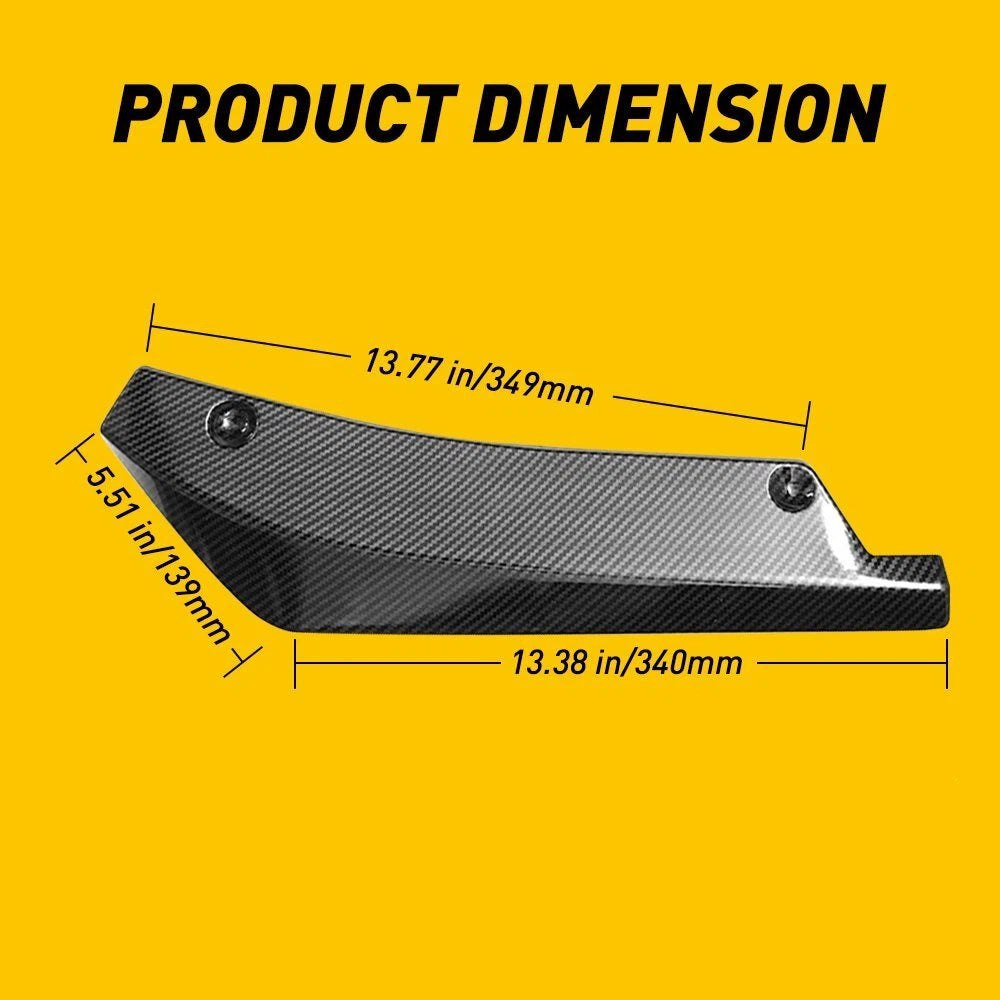 Universal Rear Bumper Lip Diffuser Splitter Canard Protector Carbon Fiber US EOA 6B93BC-57