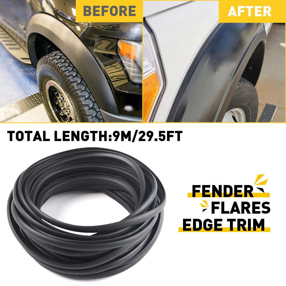 FENDER FLARE REPLACEMENT EDGE TRIM 9m Universal Flexible For Car Truck Wheel EOA 6B93BC-57