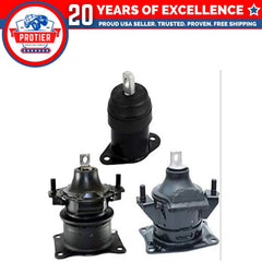 Fits 2003-2007 Honda Accord 2.4L AUTO Front & Rear Motor Mount Set 3PCS : 6B93BC-57
