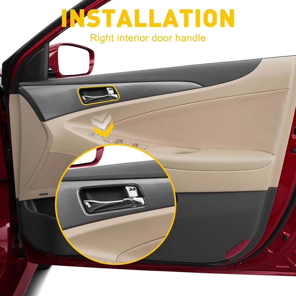 Interior Door Handle For 2011-2015 Hyundai Sonata Front Rear Passenger Chrome EA 6B93BC-57