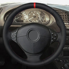 Top Leather Steering Wheel Hand-stitch on Wrap Cover For BMW E36 E39 Z3 E37 E38