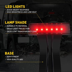 3rd LED Rear Tail Brake Third Light for 2007-2018 Jeep Wrangler JK Clear Lens US 6B93BC-57
