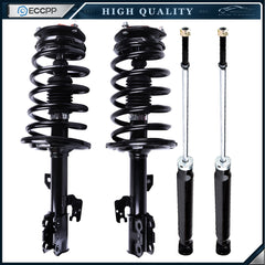 For 05-10 Toyota Sienna 2 Front Complete Shock Spring and 2 Rear Strut Absorber 6B93BC-57