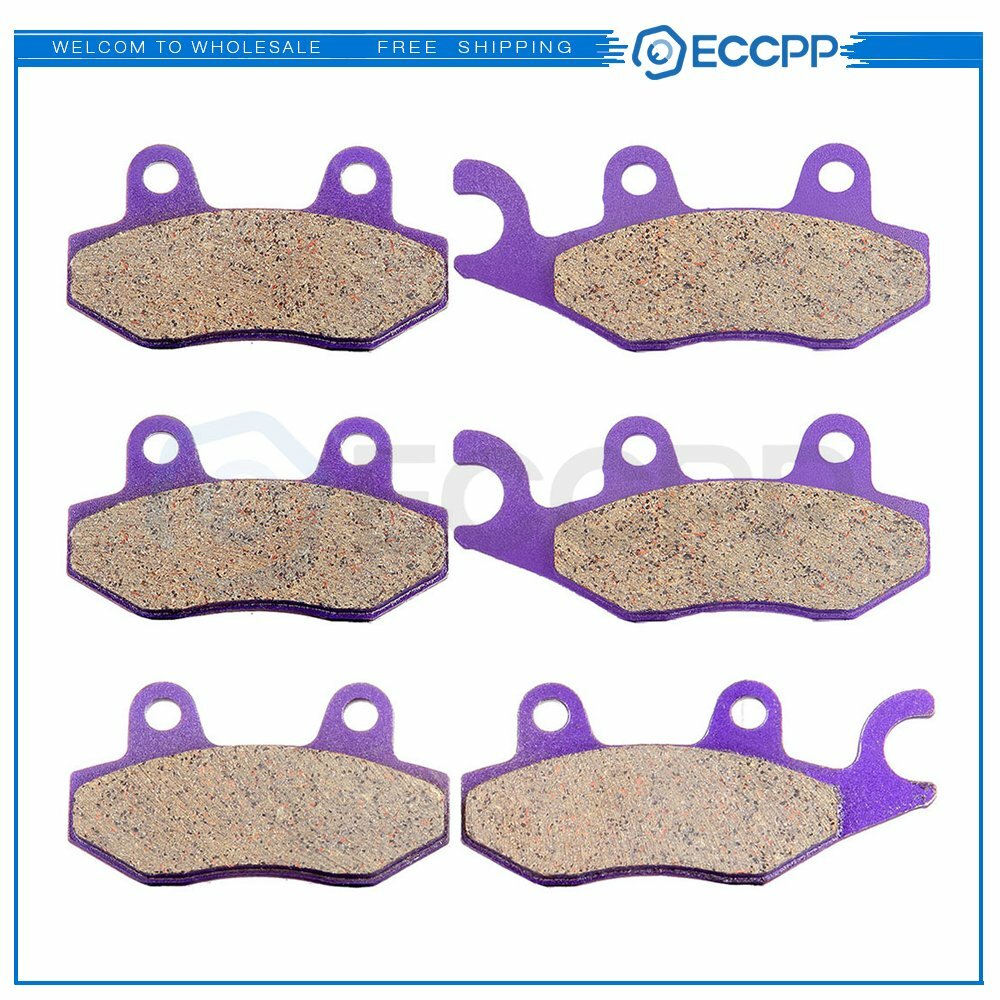 3 Pairs Brake Pads For 1993-1999 Kawasaki KLF400B KLF300C Carbon Fiber 6B93BC-57