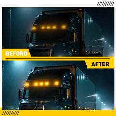 5X For 12V Trucks Trailers Tractors Amber LED Roof Top Cab Marker Lights Kit EOA 6B93BC-57