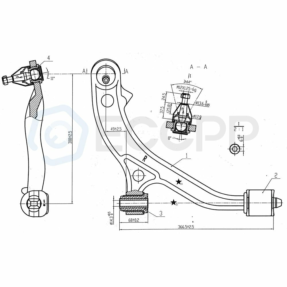 Part 2 Front Lower Control Arms Steering Part Fits Chrysler Town & Country 6B93BC-57