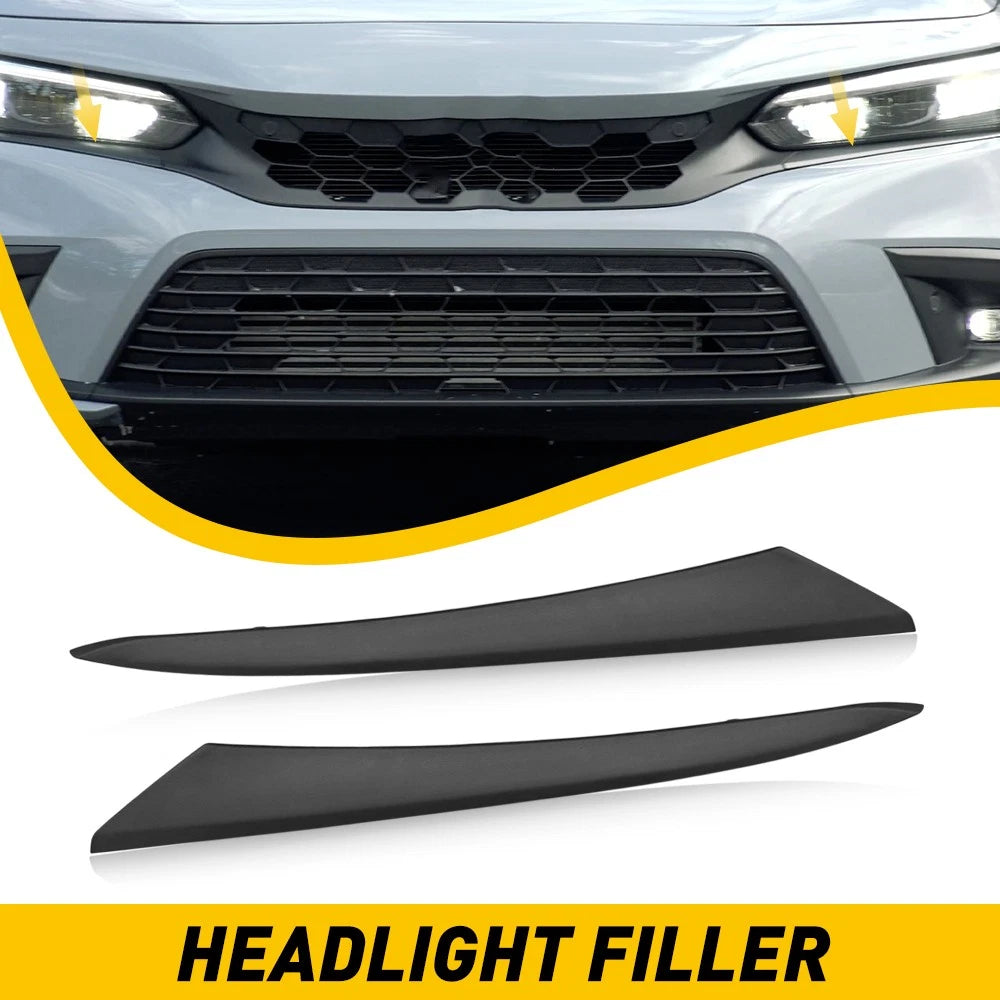 For 2022-24 Honda Civic 4DR Front Bumper Grille Headlight Filler Trim Panels EOA 6B93BC-57