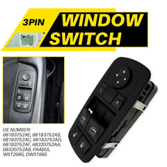 For 2015-2022 Dodge Challenger Master Window Switch Power Control Button 3 Pins 6B93BC-57