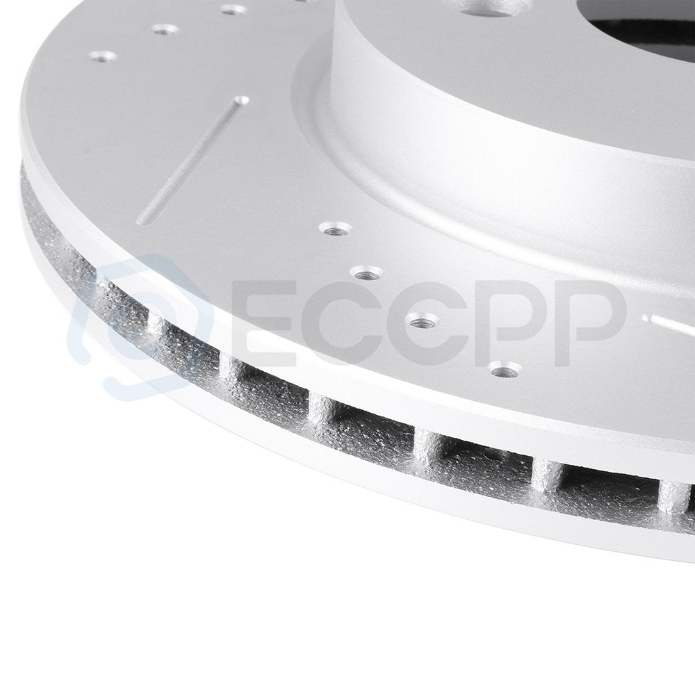 For 2007-2015 Mini Cooper 1.6L I4 Drilled Front And Rear Slotted Brake Rotors 6B93BC-57