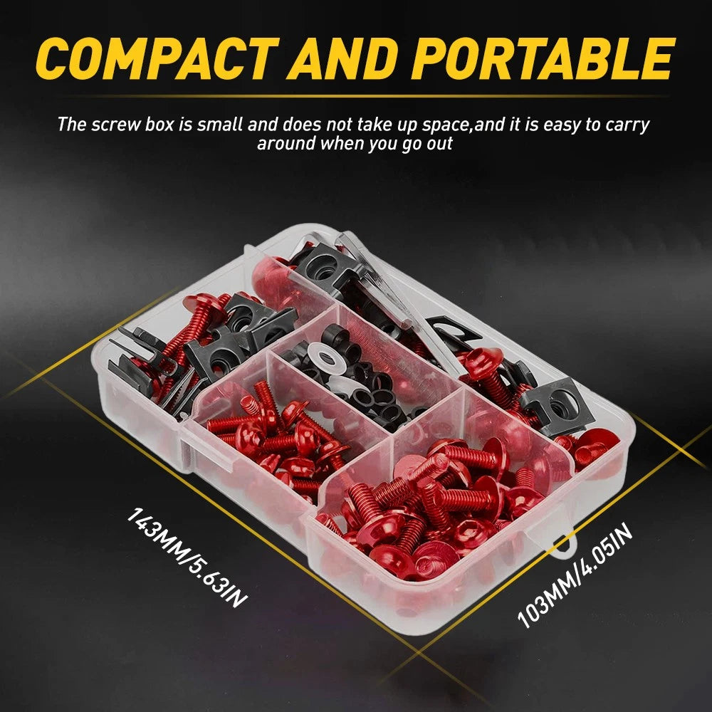 Red Complete Black Fairing Bolt Kit Body Screws Motorcycle replacement Part EOA 6B93BC-57