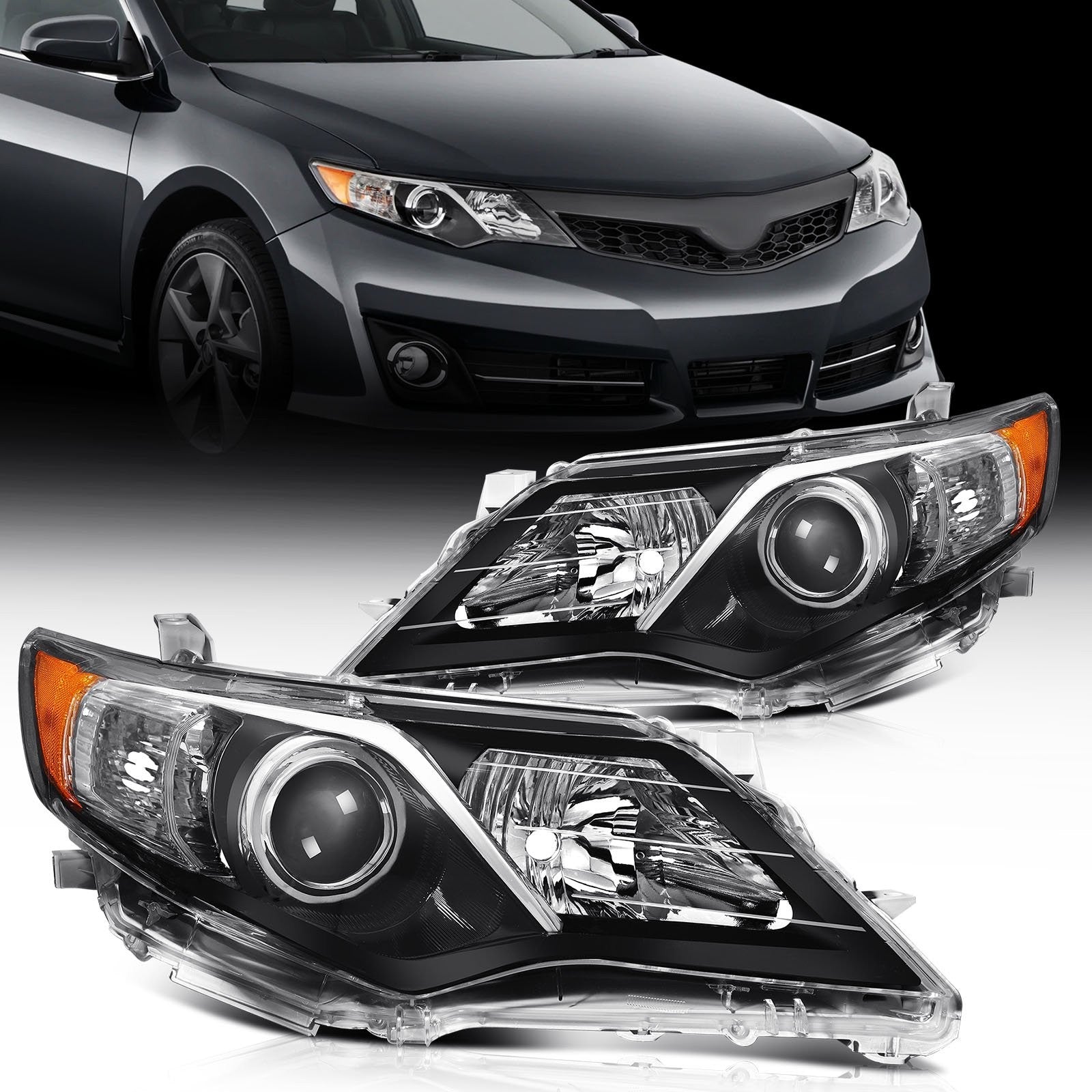 Pair Headlights Assembly For Toyota Camry 12-2014 Headlamps Assembly Replacement 6B93BC-57