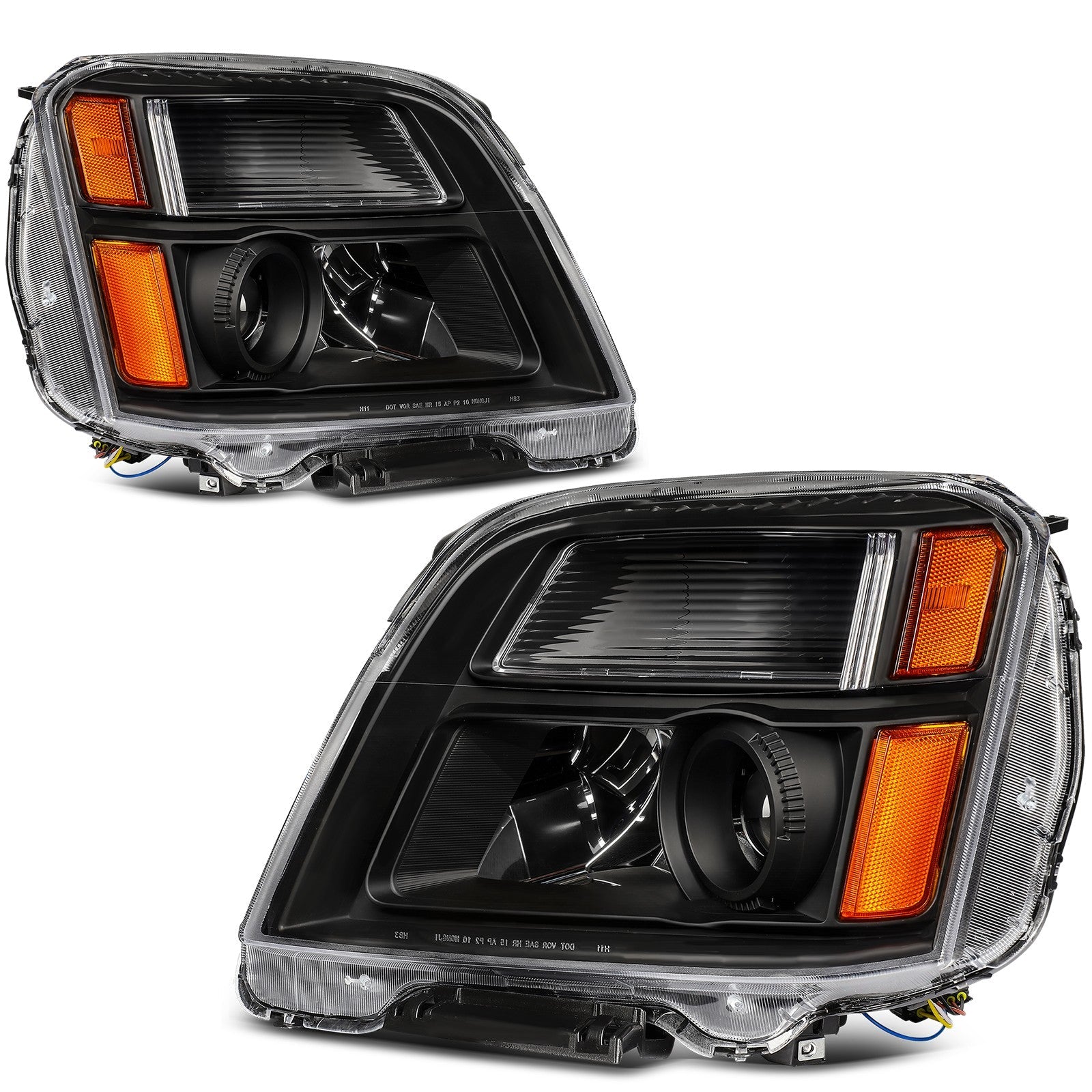 Pair Headlights Assembly For 2010-2015 GMC Terrain SLT SLE Black w/Projector 6B93BC-57
