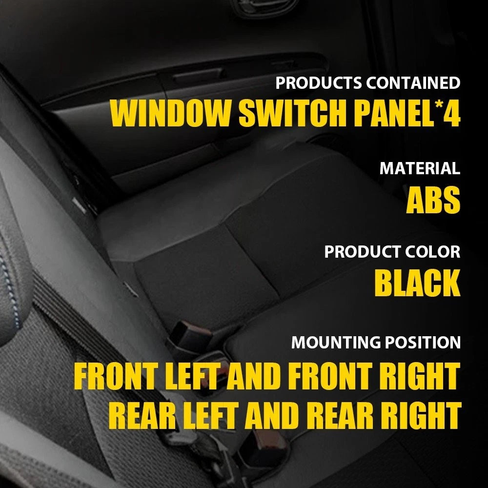 4pcs/Set Door Window Switch Bezel Trim Panel Cover For Toyota Yaris 12-14 4-Door 6B93BC-57
