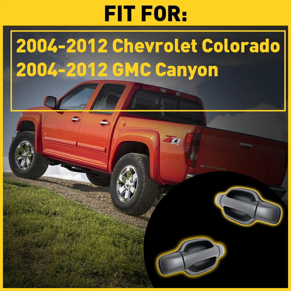 For 04-12 Chevy COLORADO GMC CANYON Outside Handle Door Pair L R Rear BLACK EOA 6B93BC-57