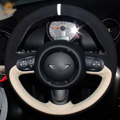 DIY Top Leather Steering Wheel Hand-stitch on Wrap Cover For Mini Coupe 6B93BC-57