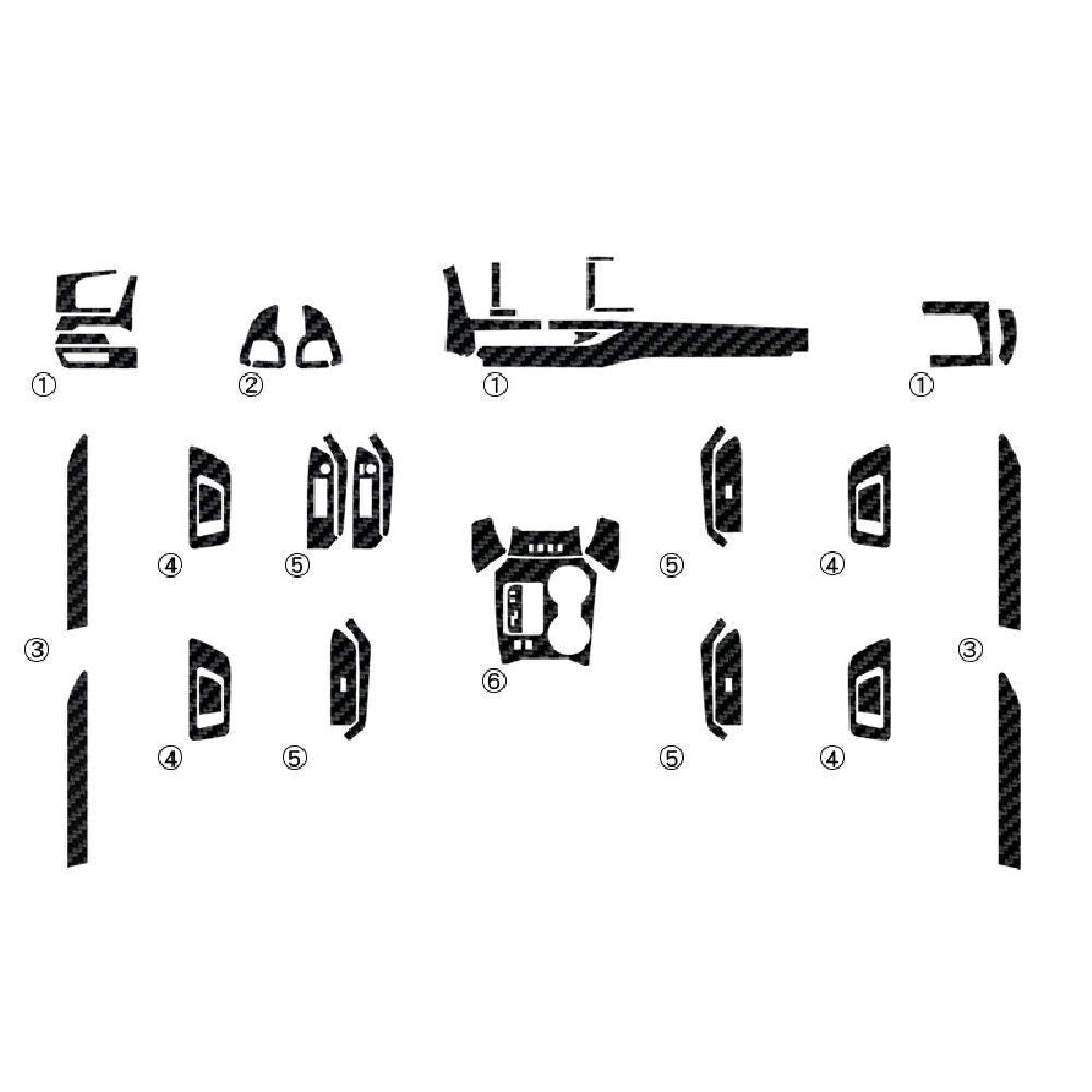 Interior Center Console Carbon Fiber Molding Sticker For Toyota Highlander 15-21