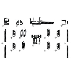 Interior Center Console Carbon Fiber Molding Sticker For Toyota Highlander 15-21