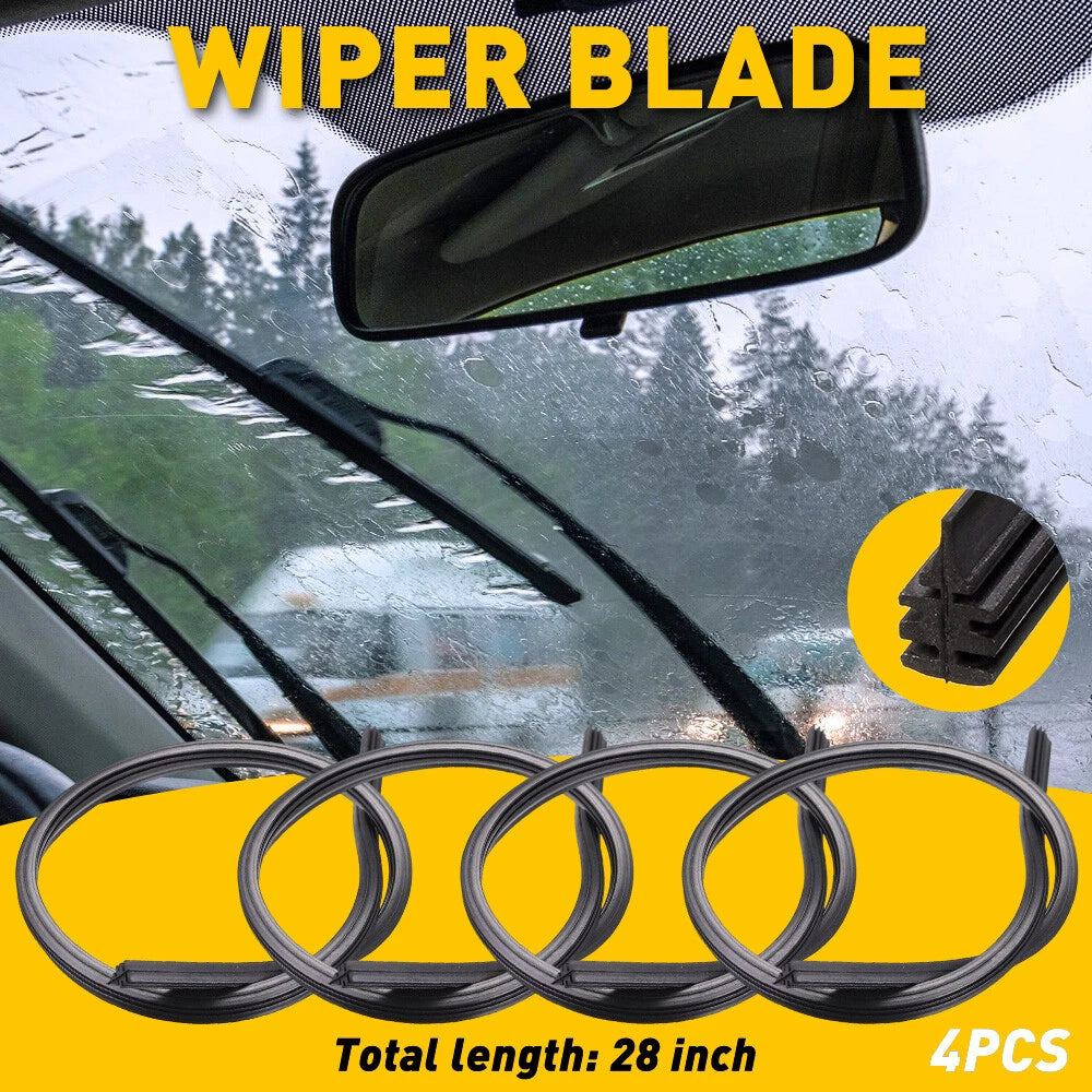 4 PCS Universal 28" Car Bus Silicone Frameless Windshield Wiper Blade Refills EA 6B93BC-57
