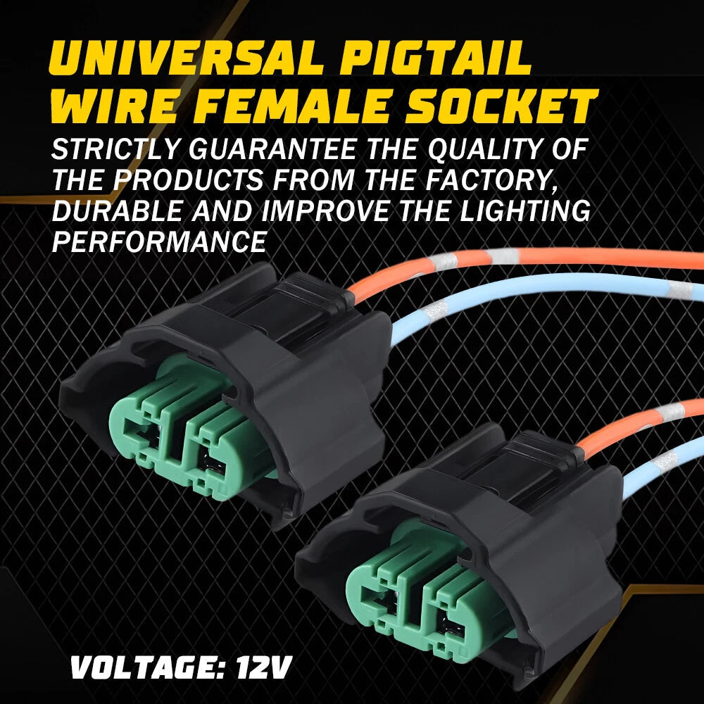 Wire Pigtail Female C H11 Two Harness Head Light Bulb Lamp Connector Socket Plug 6B93BC-57