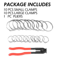 20Pc Universal Adjustable CV Joint Boot Axle Crimp Clamps W/ Clamp Pliers Tool 6B93BC-57
