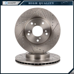 Front Drilled Slotted Brake Rotors For ACURA CSX ILX 2008 2009 2010 Honda Accord KOEEP
