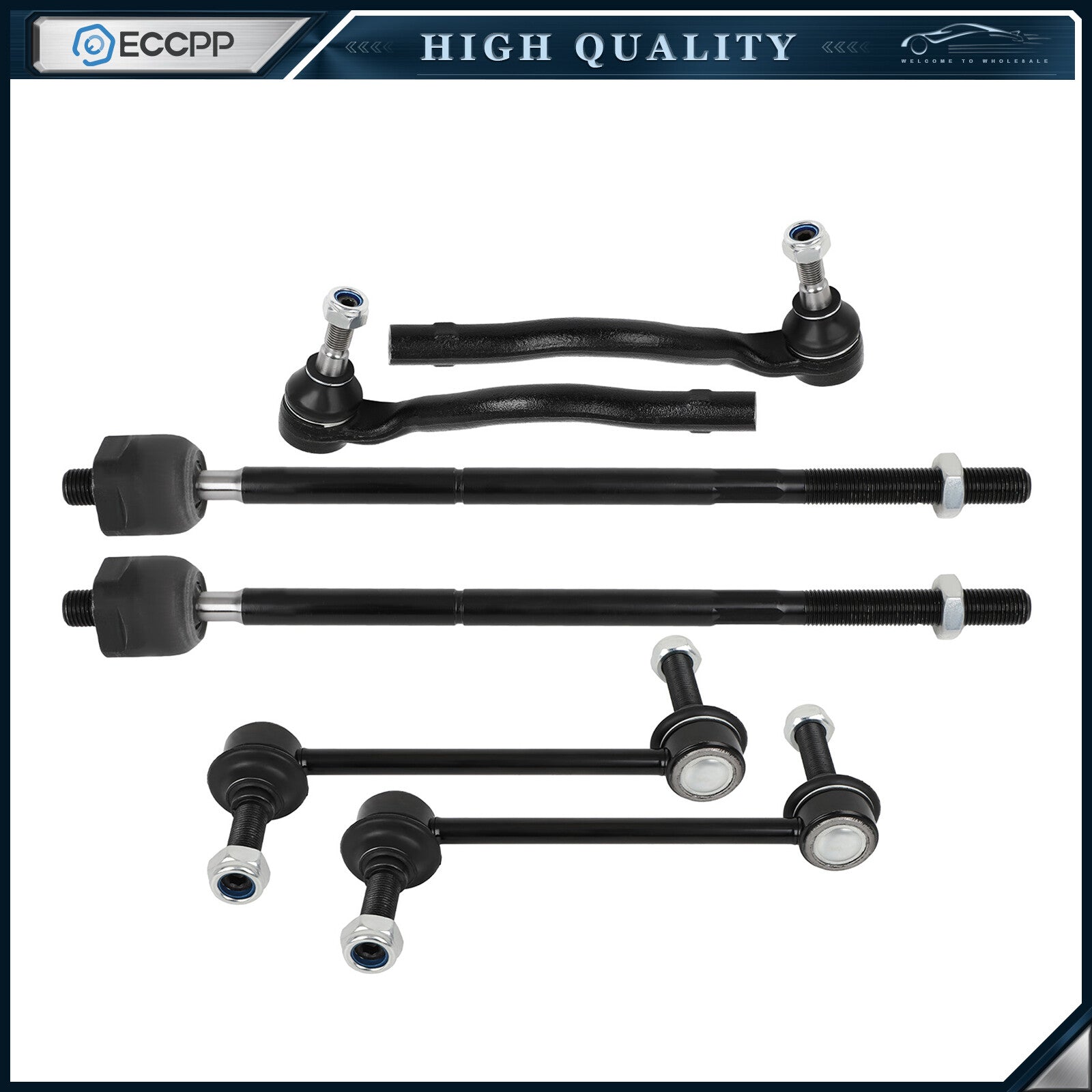 Front Steering Tie Rod End Sway Bar End Link For 2006-2011 Mercedes-Benz ML350 6B93BC-57