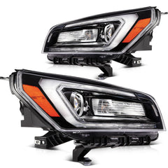 ECCPP LED Headlights Assembly For GMC Acadia 3.6L 2013-2017 Pair Kit Black Amber 6B93BC-57
