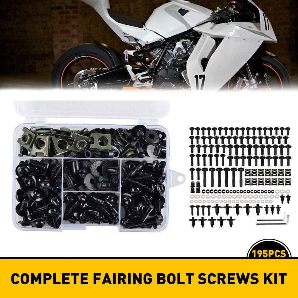 Complete Fairing Bolt Screws For Kit Honda CBR600 CBR250R 500RR 300R Black 6B93BC-57