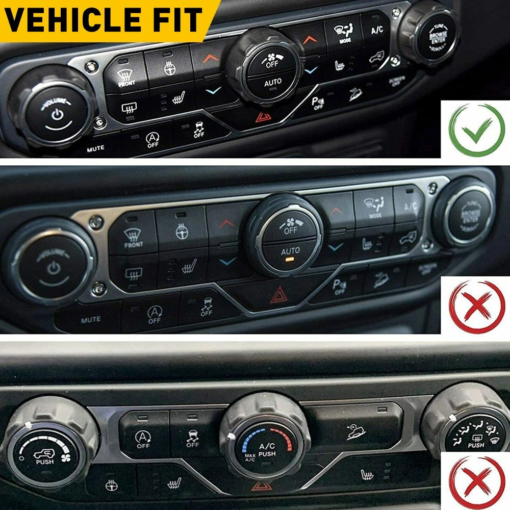 AIR CONDITIONER HEADLIGHT RADIO SWITCH KNOB TRIM COVER FOR 20-23 JEEP GLADIATOR 6B93BC-57