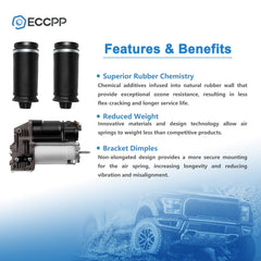 3PCS Rear Suspension Spring + Air Compressor Pump For Mercedes X164 GL350 GL450 6B93BC-57