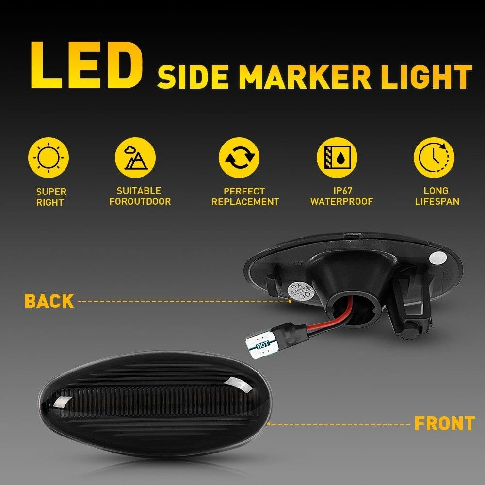 Side Fender Marker Dually Bed LED Light For 2001-14 Chevy Silverado GMC Sierra A 6B93BC-57