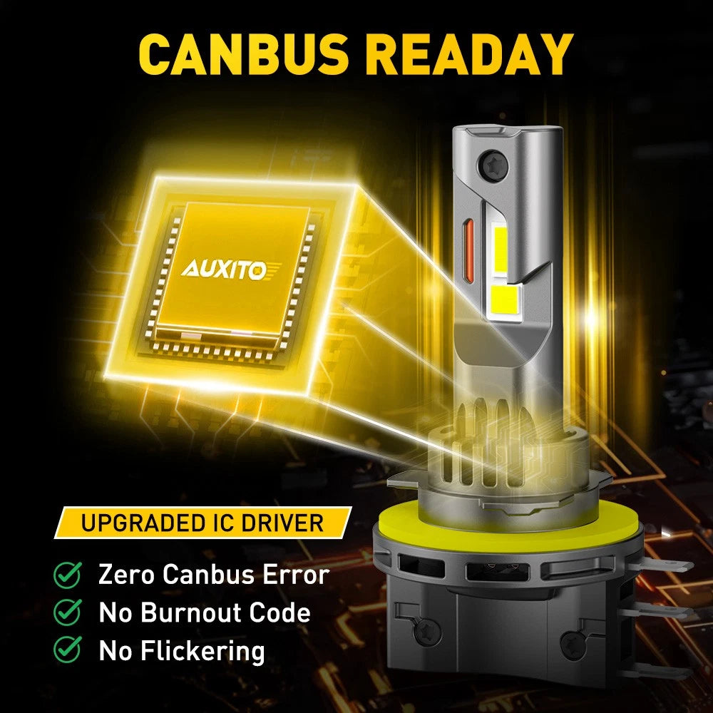AUXITO H15 LED Headlight Headlamp Bulb Canbus Error Free High Beam DRL GF US EOA AUXITO
