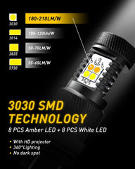 4X 3157 4057 LED Switchback Dual Color White Yellow amber Turn Signal Light 16K 6B93BC-57