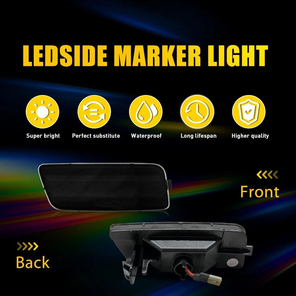 For 2010-2014 Volkswagen MK6 GTI Front LED Side Bumper Marker Smoked Amber LED A 6B93BC-57