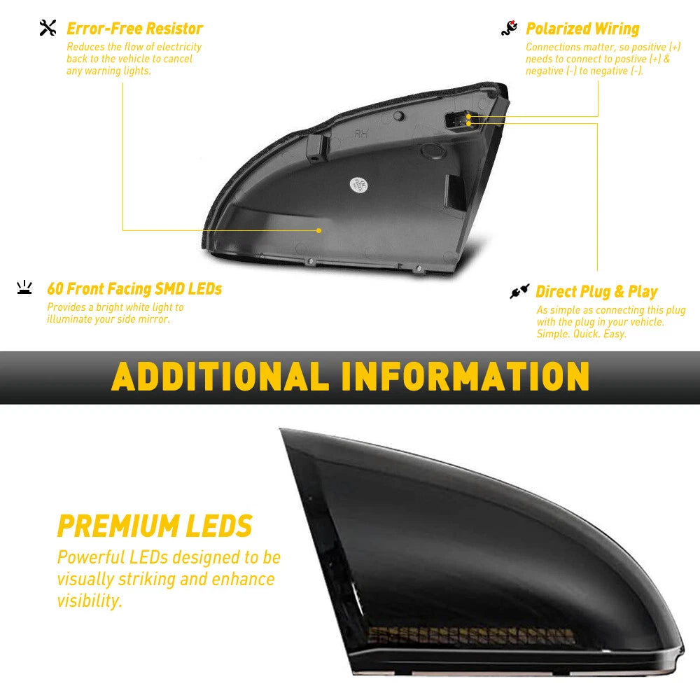 For 2009-2022 Dodge RAM 2500 1500 3500 LED Mirror Turn Side Signal Light Dynamic 6B93BC-57