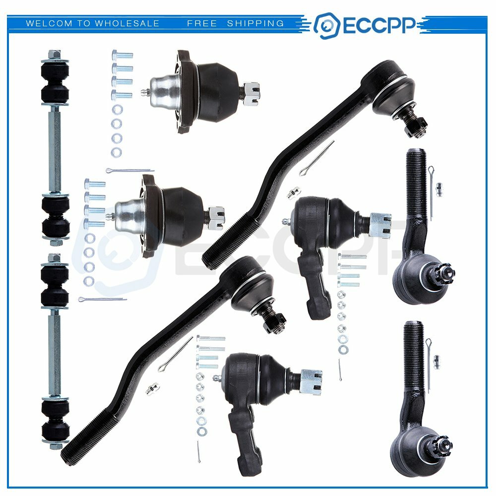 For 1980-1986 Nissan 720 2WD 10pcs Front Ball Joints Tie Rods Sway Bar links Kit 6B93BC-57