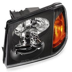 ECCPP Headlights Assembly For GMC Envoy 4.2L 5.3L 2005-2009 Pair Kit Black Amber 6B93BC-57