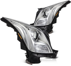 Headlights Assembly For 2017-2013 Cadillac XTS 3.6L LED HID/Xenon Chrome LH+RH 6B93BC-57