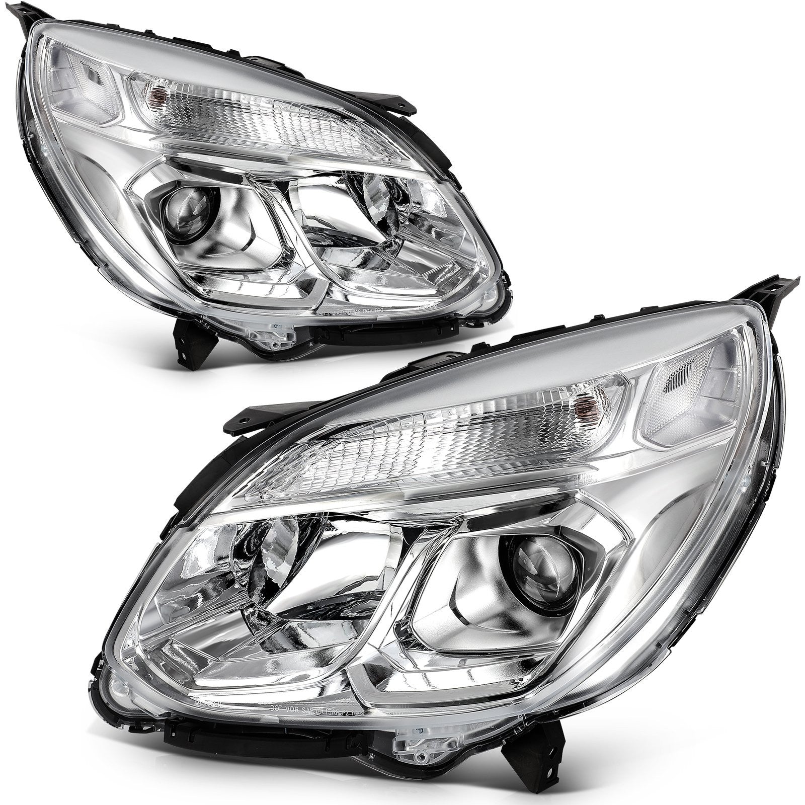 Pair Kit Headlights Assembly For 2016-2017 Chevrolet Equinox 2.4L 3.6L Chrome 6B93BC-57