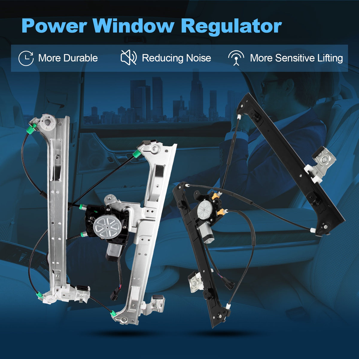 For 2002-2009 GMC Envoy Front LH RH Power Window Regulator With Motor