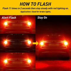 2-10x AUXITO 7443 Red LED Strobe Flashing Blinking Brake Tail Light Parking Bulb AUXITO