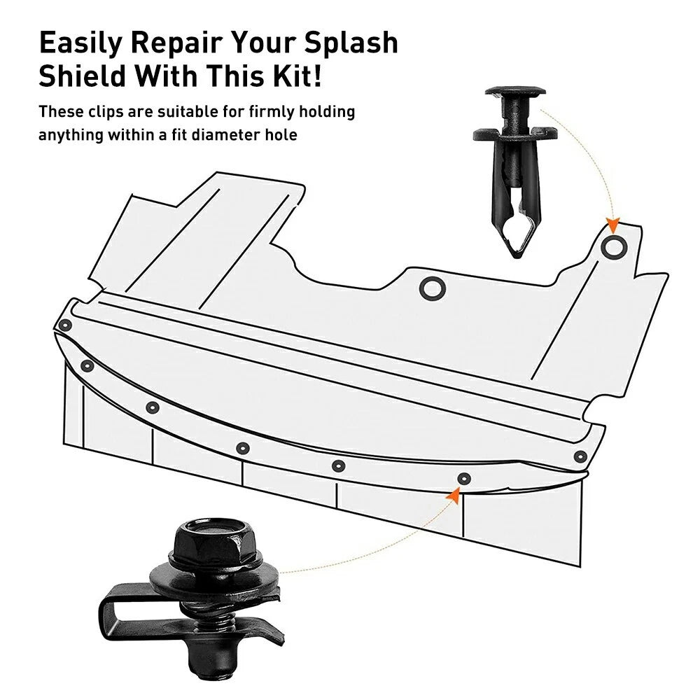 Body Bolts U-nut Clips - M6 Engine Under Cover Splash Shield Guard for Hyundai 6B93BC-57