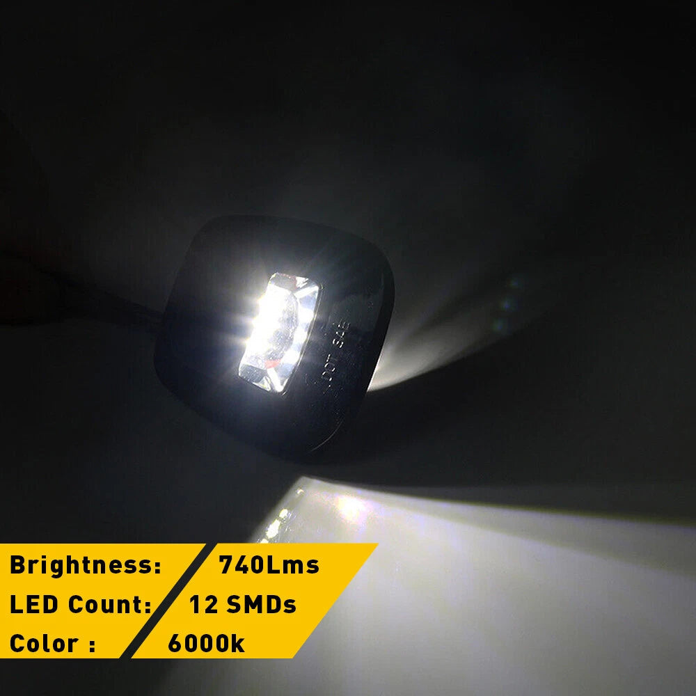 For 88-00 Chevy C/K 2500 1500 3500 2PC White LED License Plate Lights Tag Lamps 6B93BC-57