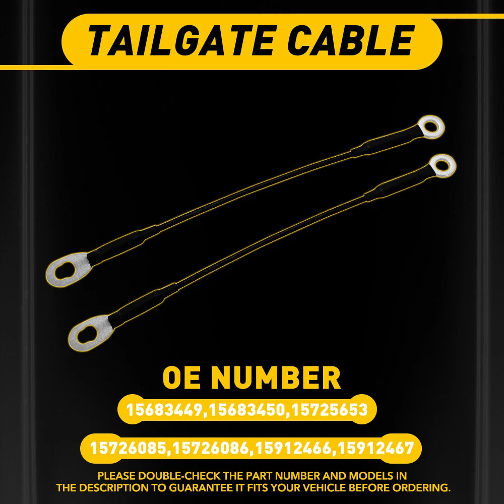 2x Rear Left and Right Tailgate Cable for 1994 -2004 Chevy S10 Pickup GMC Sonoma 6B93BC-57